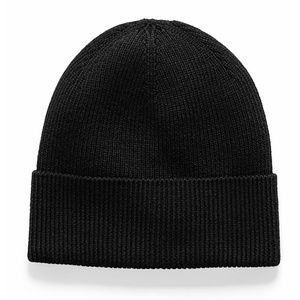 Black ribbed 100% responsible merino wool tuque NWT